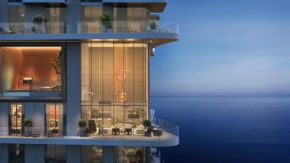 modern luxury residence with ocean view balcony