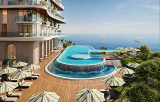 luxury infinity pool with ocean view at sensia